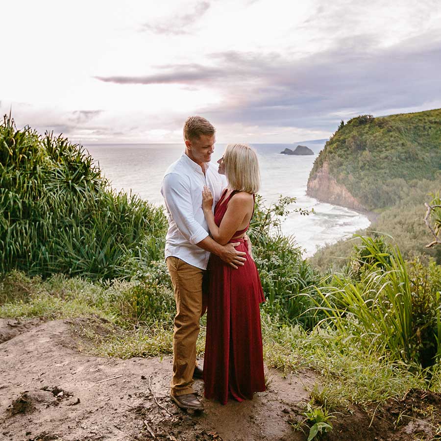 image of couple together at an ocean lookout
