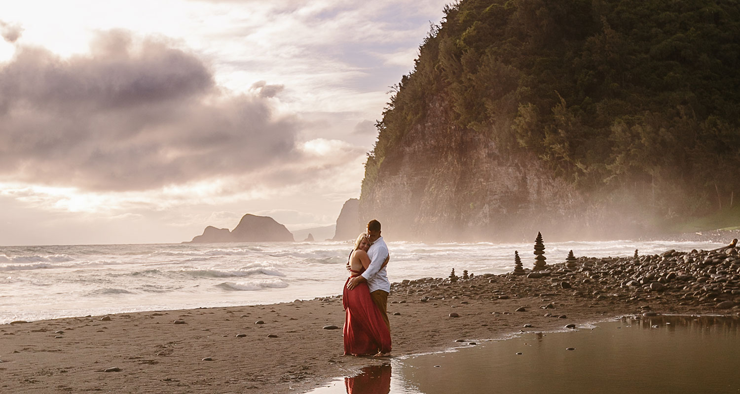 image of couple on the beach