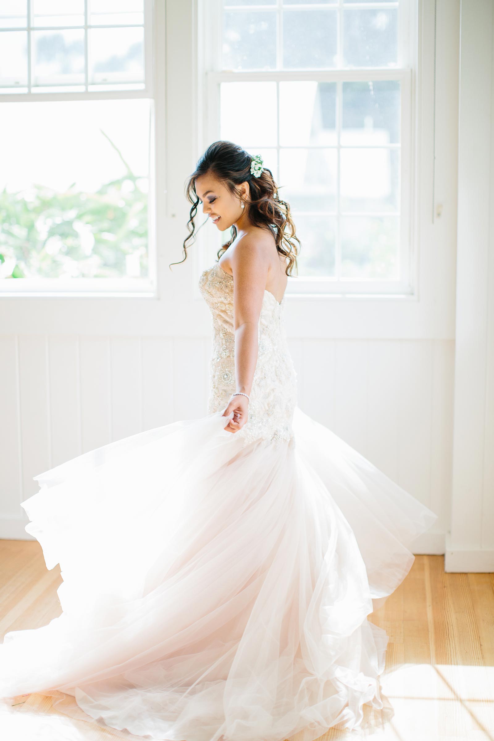 image of beautiful bride in her dress